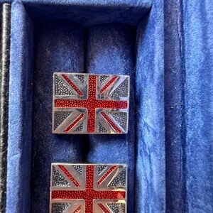 Union Jack Cufflinks - Red and Silver